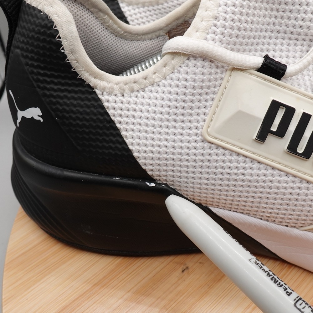 Puma Shoes Men 13 White Black Retaliate Training Athletic Sneaker 192340-19 Flaw - Picture 5 of 12